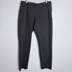 Eileen Fisher Slim Leg Ankle Pants Stretch Knit Casual Dark‎ Gray Large Pull On